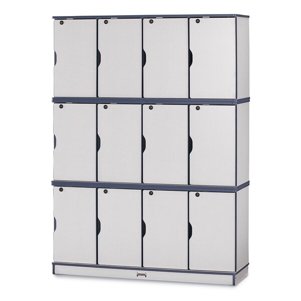 Jonti-Craft Rainbow Accents Stacking Lockable Lockers, Triple Stack, Navy 4697JC112 - main